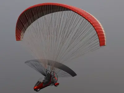 Powered Paraglider 3D model shop