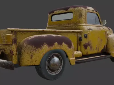 Vintage Rusty Pickup Truck 3D Model 3D model 15
