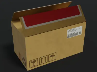 Cardboard box animation 3D model