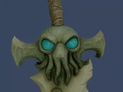 Stylized Dagger Low Poly Hand Painted Low-poly 3D model