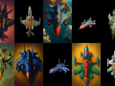 AirCraft bundle 3 pack 100 glb Low-poly 3D model