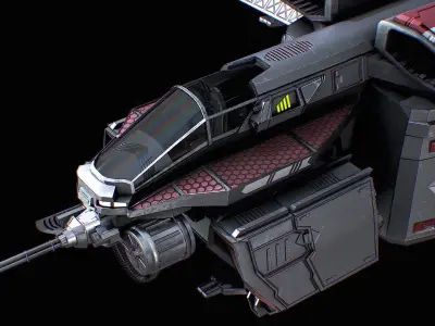Sci-Fi Dropship PBR Gameready Low-poly 3D model
