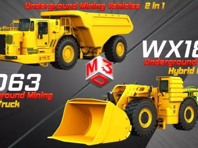 AD63 - WX18H Underground Mining Vehicles 2 in 1 3D Model Pack