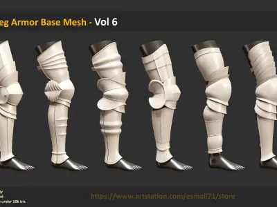 30 Leg Armor Base Mesh - Vol 6 Low-poly 3D model