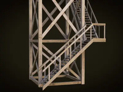 lookout tower PBR Low-poly 3D model Low-poly 3D model