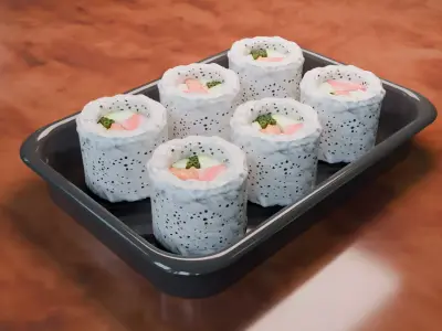 Sushi Rolls Herring sushi roll 3D model