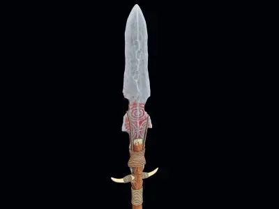 Ancient Stone Spear Low-poly 3D model