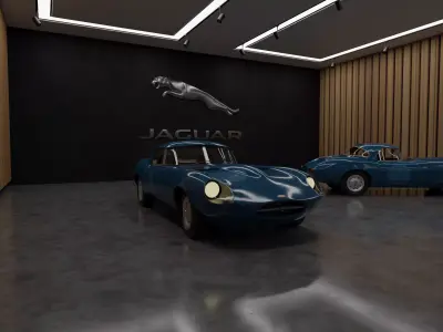 Jaguar E-Type Lightweight GT  Free low-poly 3D model