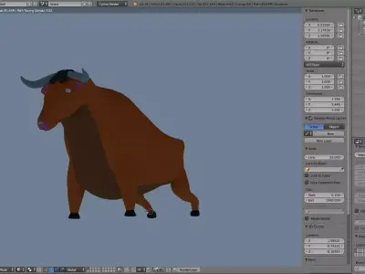 Classic Bull model in blender Free low-poly 3D model
