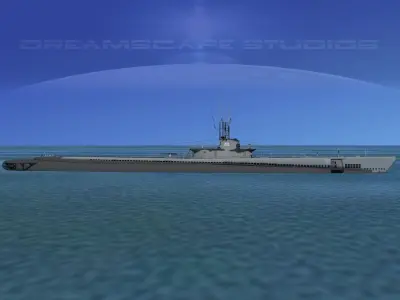 Balao Class Submarine SS303 USS Capitaine VHP 3D model