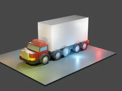 Truck for game  Free low-poly 3D model