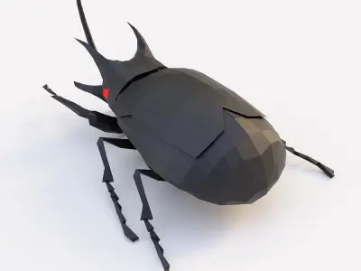 Beetle low poly 3d model origami Low-poly 3D model