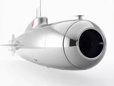 Sleek Silver Submarine model pack Low-poly 3D model