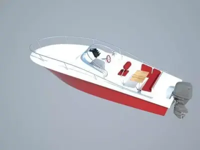 6m pleasure boat Low-poly 3D model