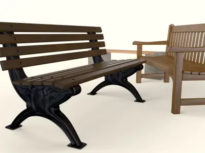 Park Benches 3D model