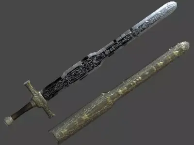Long sword4 Low-poly 3D model