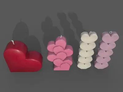 Heart candles part I 3D model