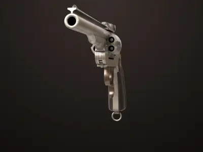  Revolver 02 Generic Silver All PBR Unity UE Textures Low-poly 3D model