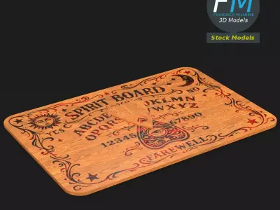 Spirit Board with Planchette 3D model