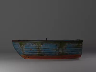 Old wooden boat 3D model purchase