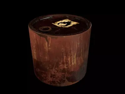 small rusted barrel 3D model