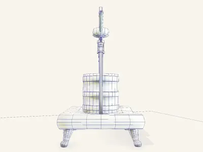 Antique Wine Press Low-poly 3D model