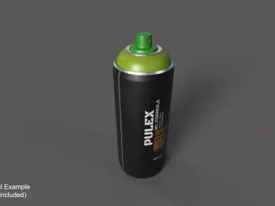 Spray paint can 400 ml Low-poly 3D model
