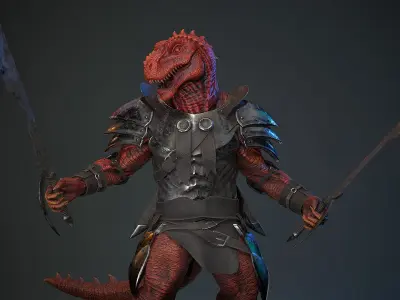 Dinosaur gladiator Low-poly 3D model