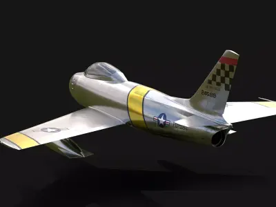 F-86 Sabre USAF No Landing Gear 3D model