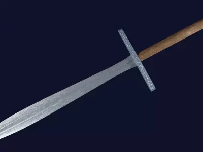 Xyphos sword with Grossmesser handle Low-poly 3D model