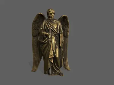 Old Man Statue Low-poly 3D model get