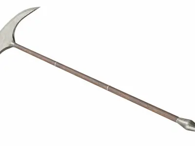 Sharp axe spear Low-poly 3D model