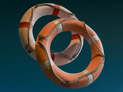 Lifebuoy Low-poly 3D model