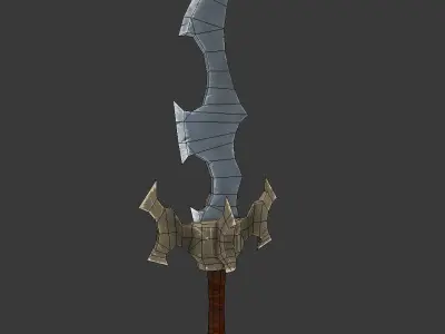 Fantasy Wild Sword - Hand Painted Low-poly 3D model