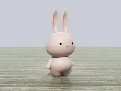 Little cute bunny character  3D model