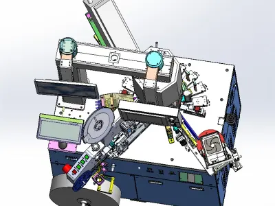 Semiconductor chip turret testing and sorting machine 3D model