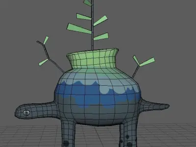 Stylized Plant Turtle Dinosaur Fully Rigged Lowpoly Low-poly 3D model