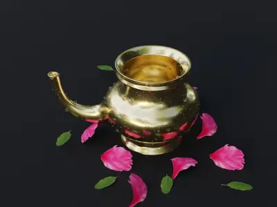 Traditional Kerala brass Kindi 3D model