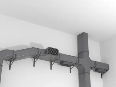 Modular ventilation model Low-poly 3D model