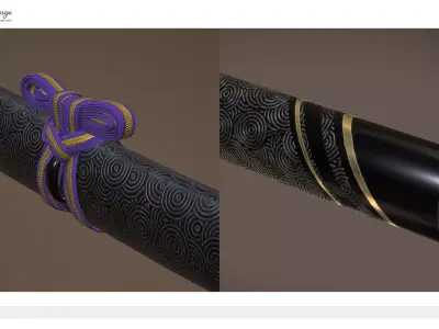 Katana Japanese Sword Low-poly 3D model