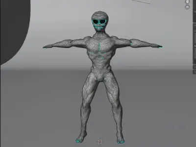 Chad Alien Low-poly 3D model