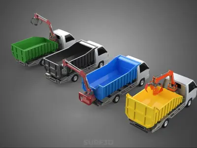 TRUCK PICK UP DUMP HYDRAULIC CRANE LOADER GRABBER GRAPPLE CLAW 3D model