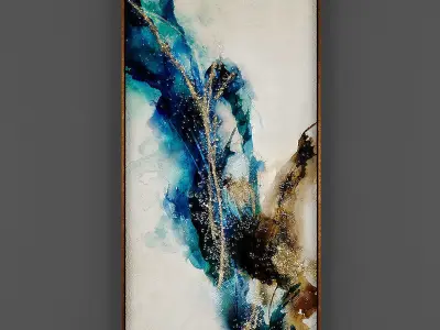 Art173 abstract painting of bird on wall Low-poly 3D model