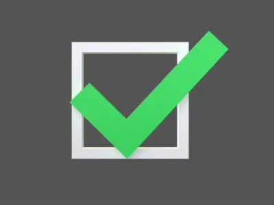 Checkbox with Tick Symbol v1 002 Low-poly 3D model