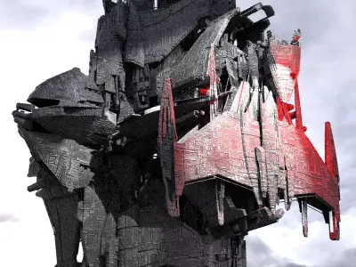 Mars Mining Tower 3 Kit bash  3D model