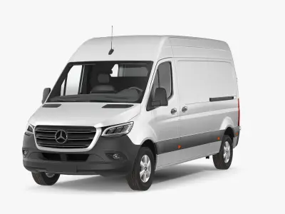 2019 Mercedes Sprinter Van Rigged 3D model