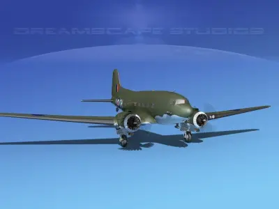 Douglas C-47 Dakota RAF V01 3D model