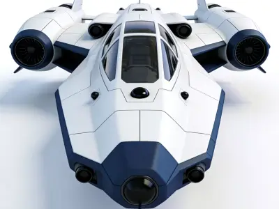 Sci-Fi Sleek Interceptor Starfighter Vehicle 3d model Low-poly 3D model