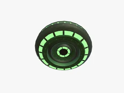 Alien Spaceship UFO A05 Green - Sci Fi Spacecraft Design Low-poly 3D model