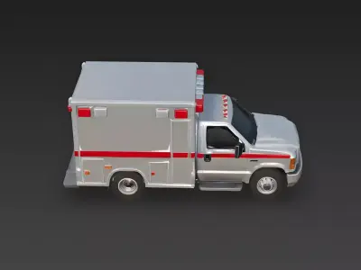 Modern American Box-Type Ambulance 3D Model Low-poly 3D model
